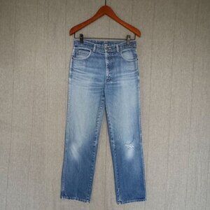 Vintage 80s Calvin Klein Denim Distressed Right Knee Straight Leg Jeans Size 6